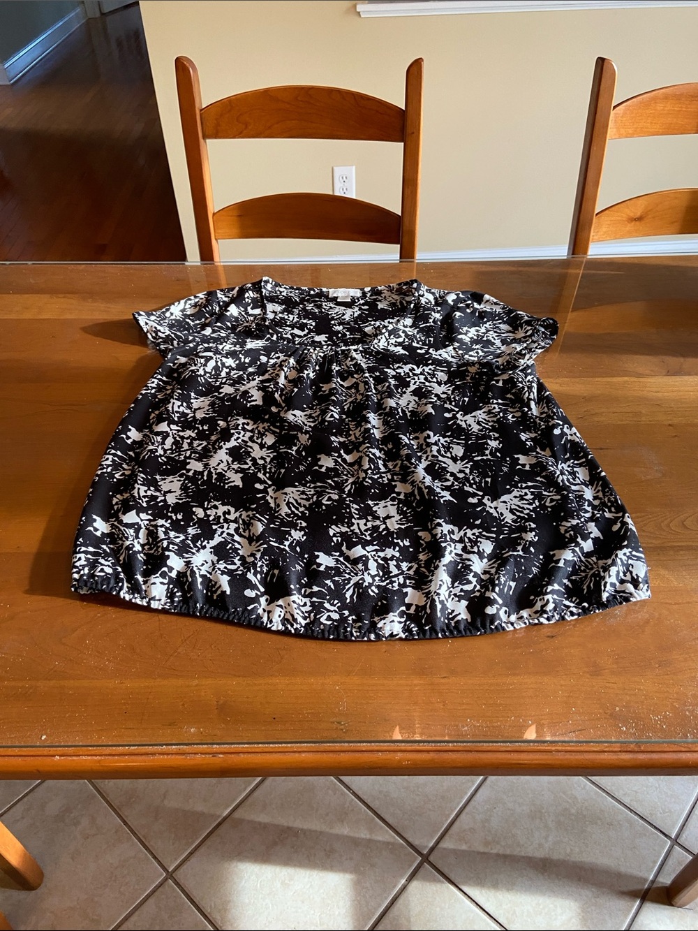 LOFT Black and White Abstract Print Girls' Dress